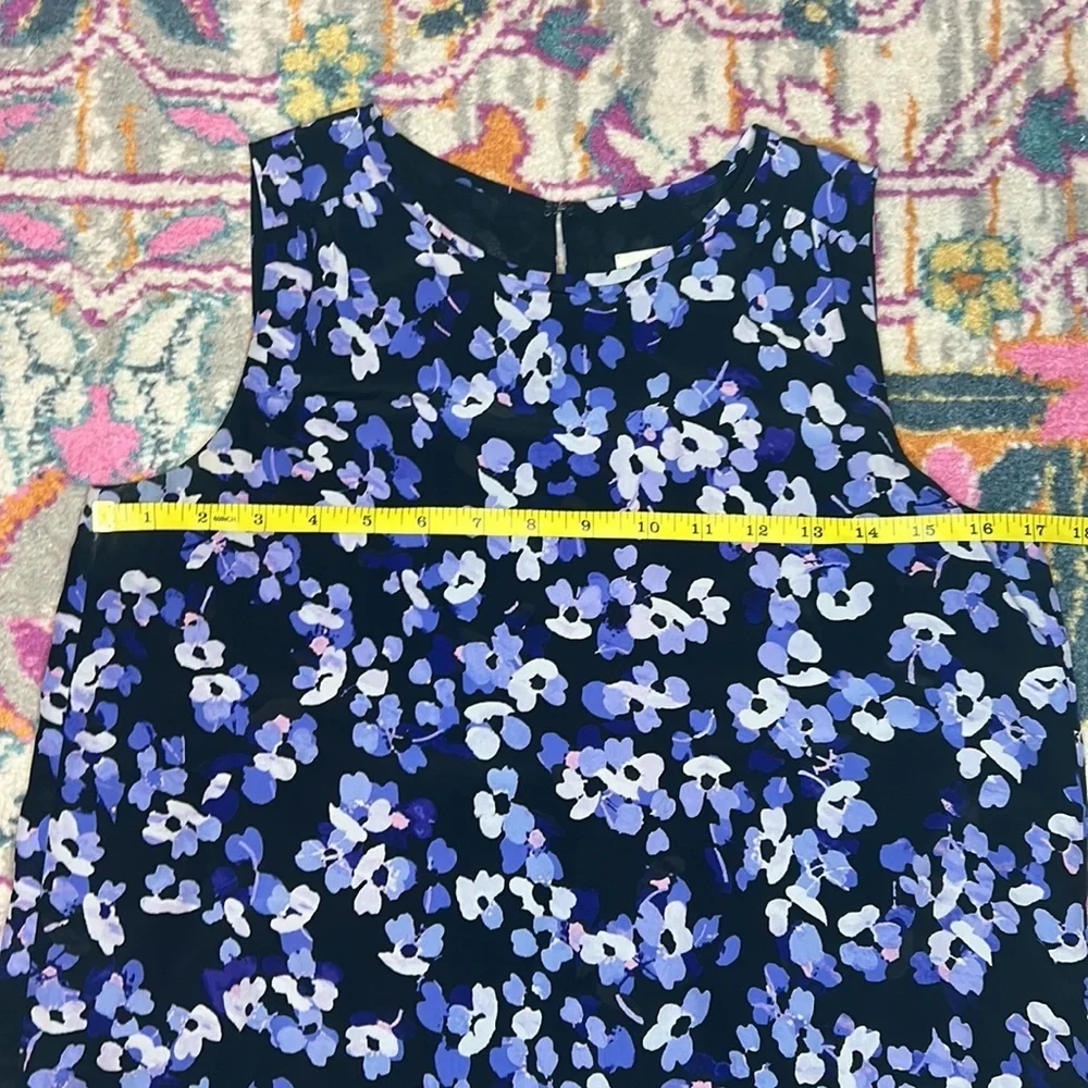 Kate Spade Floral Hydrangea Silk Double Layer Tank Size Extra Small